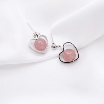 愛心草莓晶耳環/耳夾