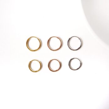 三色-不鏽鋼基本款圈圈耳環