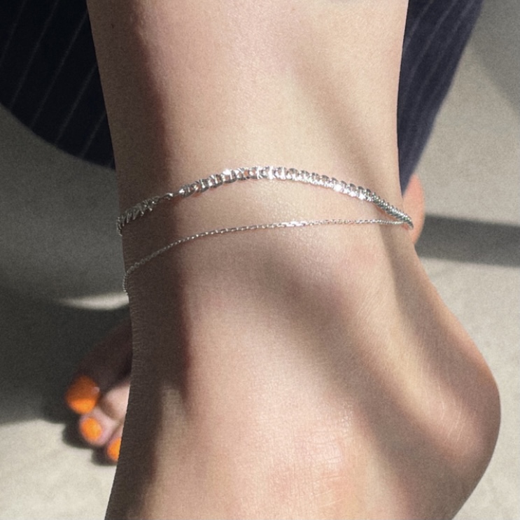 S925-Double Layer Star Anklet