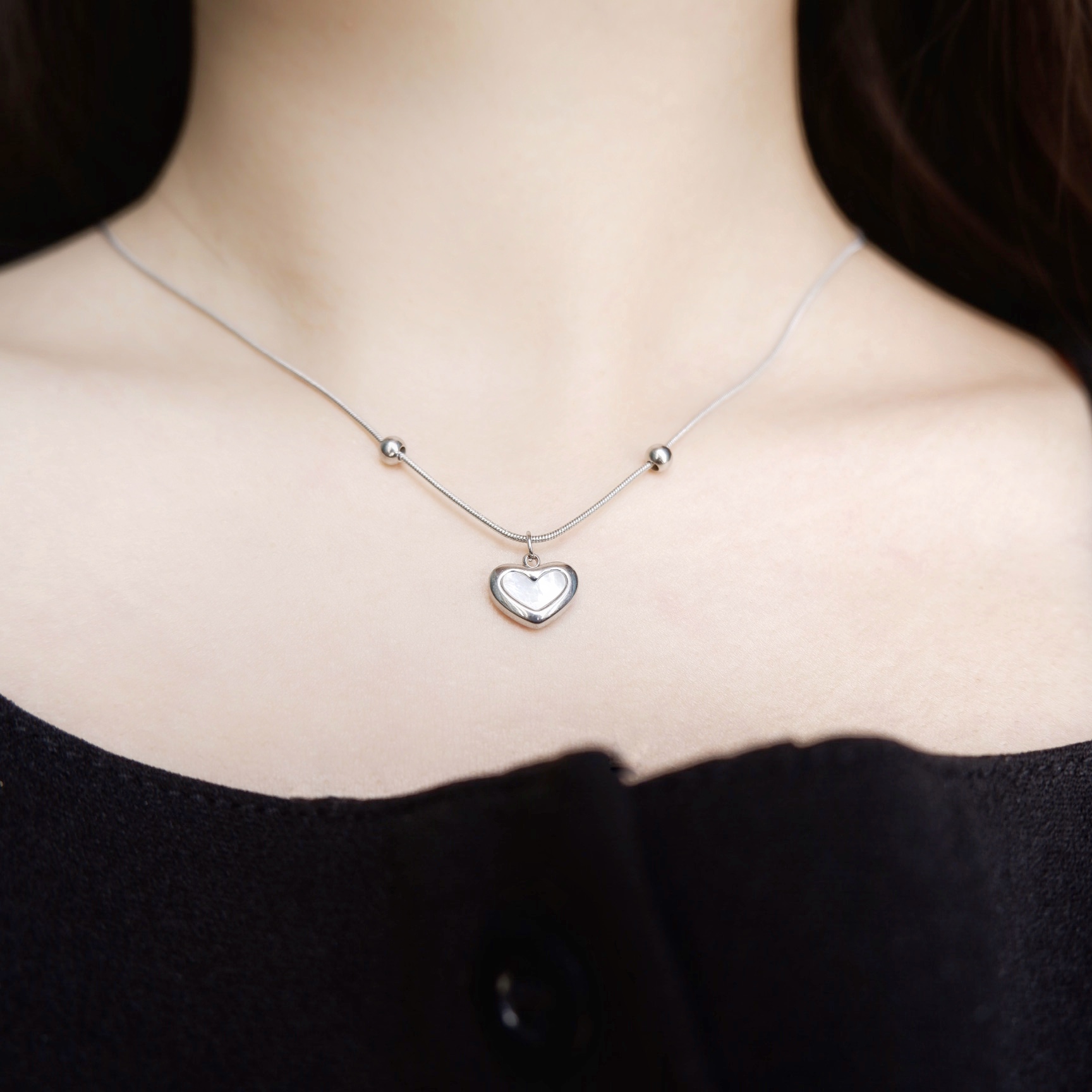 不鏽鋼|Stainless Shell Heart Necklace