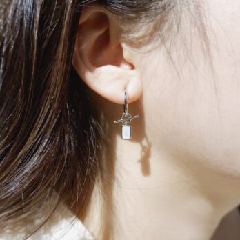 Arya Earring|S925-幾何流沙方塊耳環